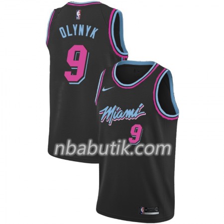 NBA Mænd Trøje Miami Heat Kelly Olynyk 9 2018-19 Nike City Edition Sort Swingman